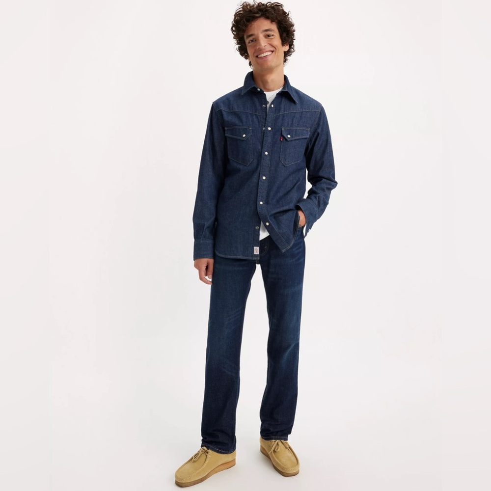 Levi’s 505 Regular Fit Men’s Jeans 34x34 - Nail Loop Knot - Dark Wash - Stretch